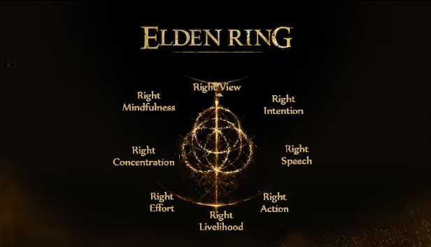 Elden Ring surrounded by the Steps of the Eightfold Way